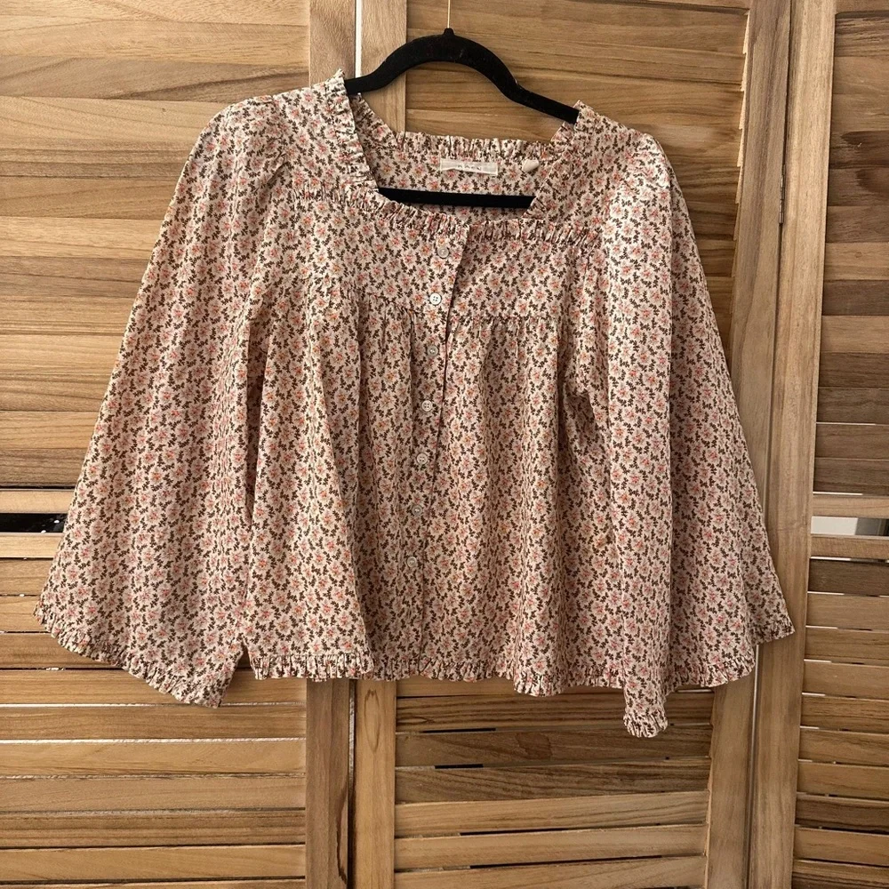 DOEN Lunaria Top in Cream Winter Ditsy Floral Print size S - Picture 6 of 7